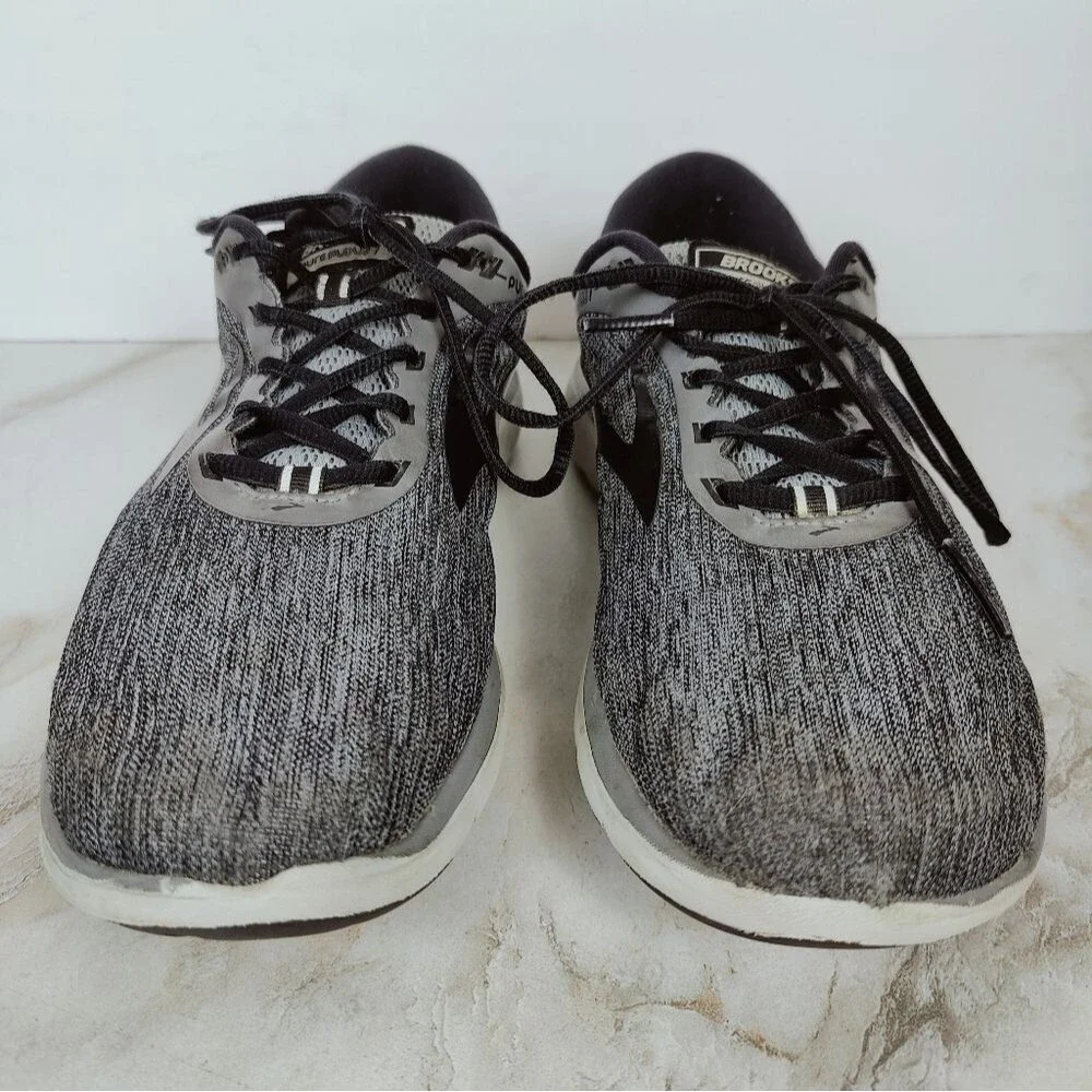 Brooks Men's PureFlow 7 Grey Black Running Shoes Athletic Sneakers, Sz 10.5